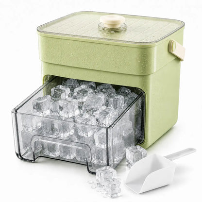 One Press Ice Release Ice Cube Mold, Mess-Free Large Capacity Ice Tray with Drawer for Freezer,Juice Box Mold Items Cute Ice Cubes Maker Ice Cube Maker Ice Cube Maker