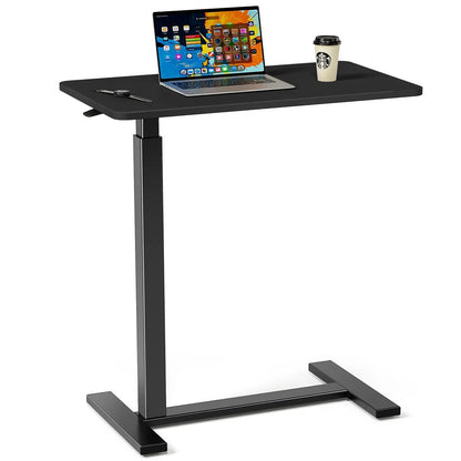 Dumos Adjustable Mobile Rolling Standing Desk with Ergonomic Features and Built-In Wheels - Versatile Overbed Solution for Home Office, Teacher Use, and Laptop Workstations