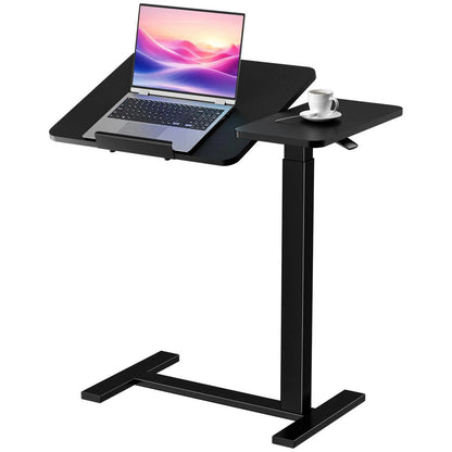Dumos Adjustable Mobile Rolling Standing Desk with Ergonomic Features and Built-In Wheels - Versatile Overbed Solution for Home Office, Teacher Use, and Laptop Workstations