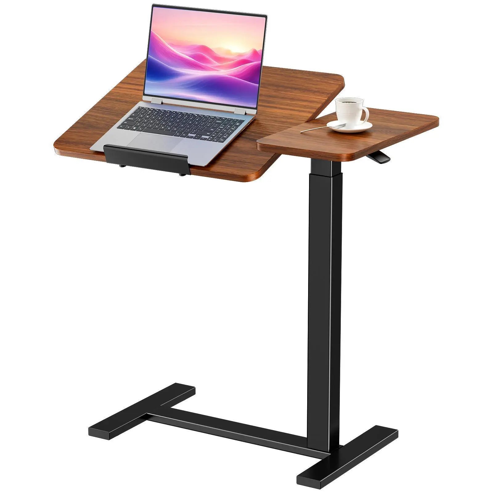 Dumos Adjustable Mobile Rolling Standing Desk with Ergonomic Features and Built-In Wheels - Versatile Overbed Solution for Home Office, Teacher Use, and Laptop Workstations