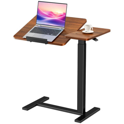 Dumos Adjustable Mobile Rolling Standing Desk with Ergonomic Features and Built-In Wheels - Versatile Overbed Solution for Home Office, Teacher Use, and Laptop Workstations