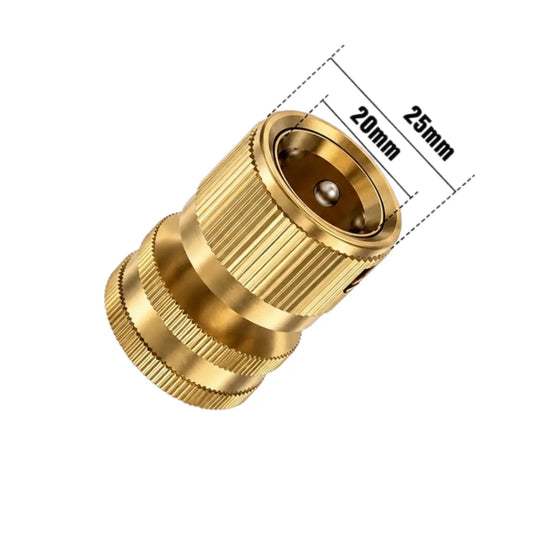 Solid Brass 3/4 Inch GHT Thread Garden Hose Quick Connector, No-Leak Female and Male Adapter