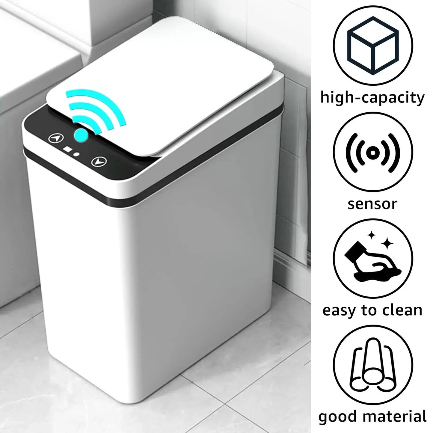 2026 12L Touchless Motion Sensor ABS Automatic Trash Bin for Kitchen and Home Use (23.5cm x 15.5cm x 30cm) by Summerwins