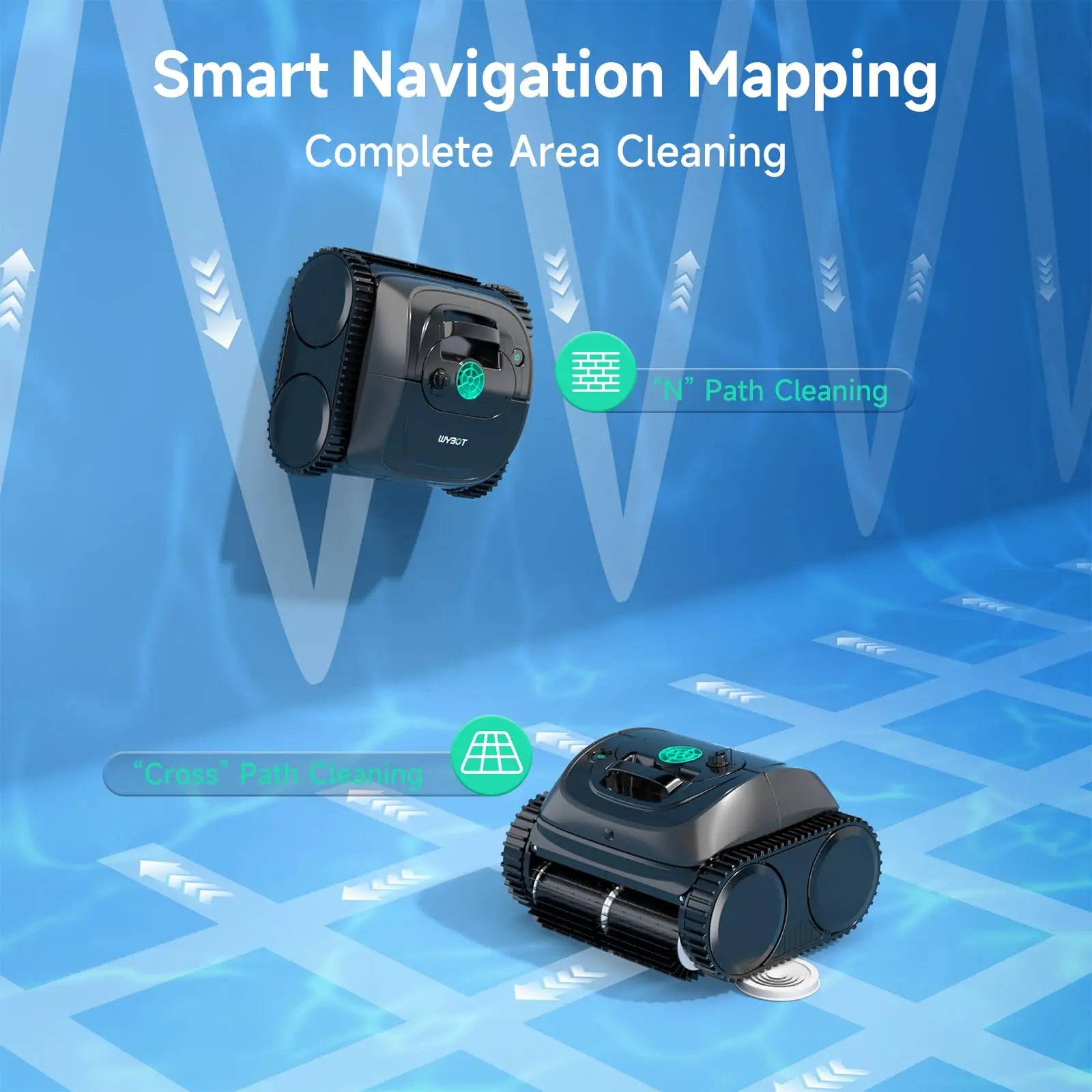 Wybot C1 Cordless Robotic Pool Vacuum for Inground and Above Ground Pools - 4-in-1 Wall & Waterline Cleaning, Coverage up to 1,614 Sq. Ft, 150 Minutes Smart Navigation, App Connectivity, Complimentary Handheld Pool Cleaner Included