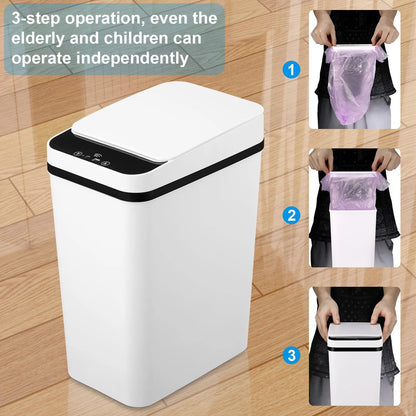 2026 12L Touchless Motion Sensor ABS Automatic Trash Bin for Kitchen and Home Use (23.5cm x 15.5cm x 30cm) by Summerwins