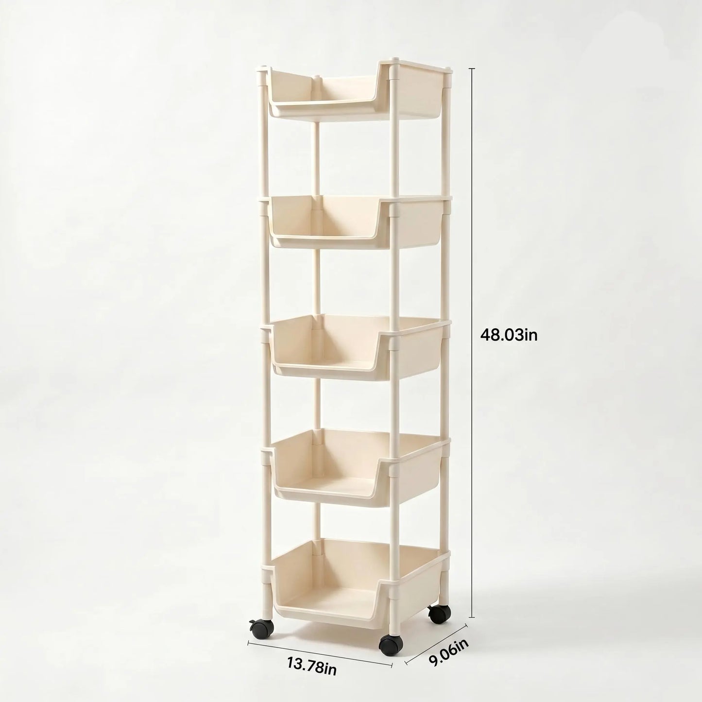 Multi-Layer Rolling Storage Cart with Wheels - Adjustable and Portable Organizer for Home, Ideal for Bedroom, Bathroom, Kitchen, and Living Room - Easy Installation - 2026 Semiannual Sale