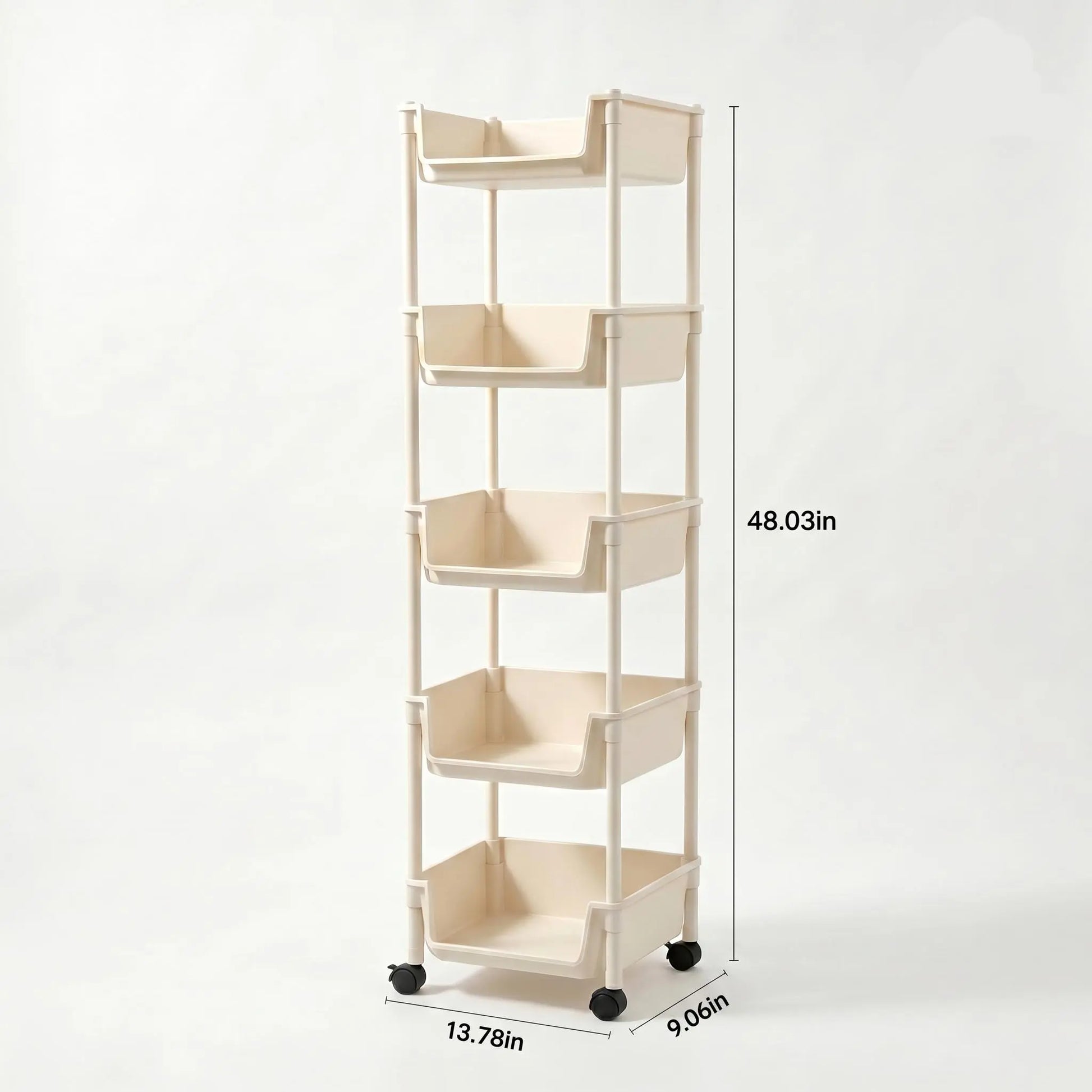 Multi-Layer Rolling Storage Cart with Wheels - Adjustable and Portable Organizer for Home, Ideal for Bedroom, Bathroom, Kitchen, and Living Room - Easy Installation - 2026 Semiannual Sale