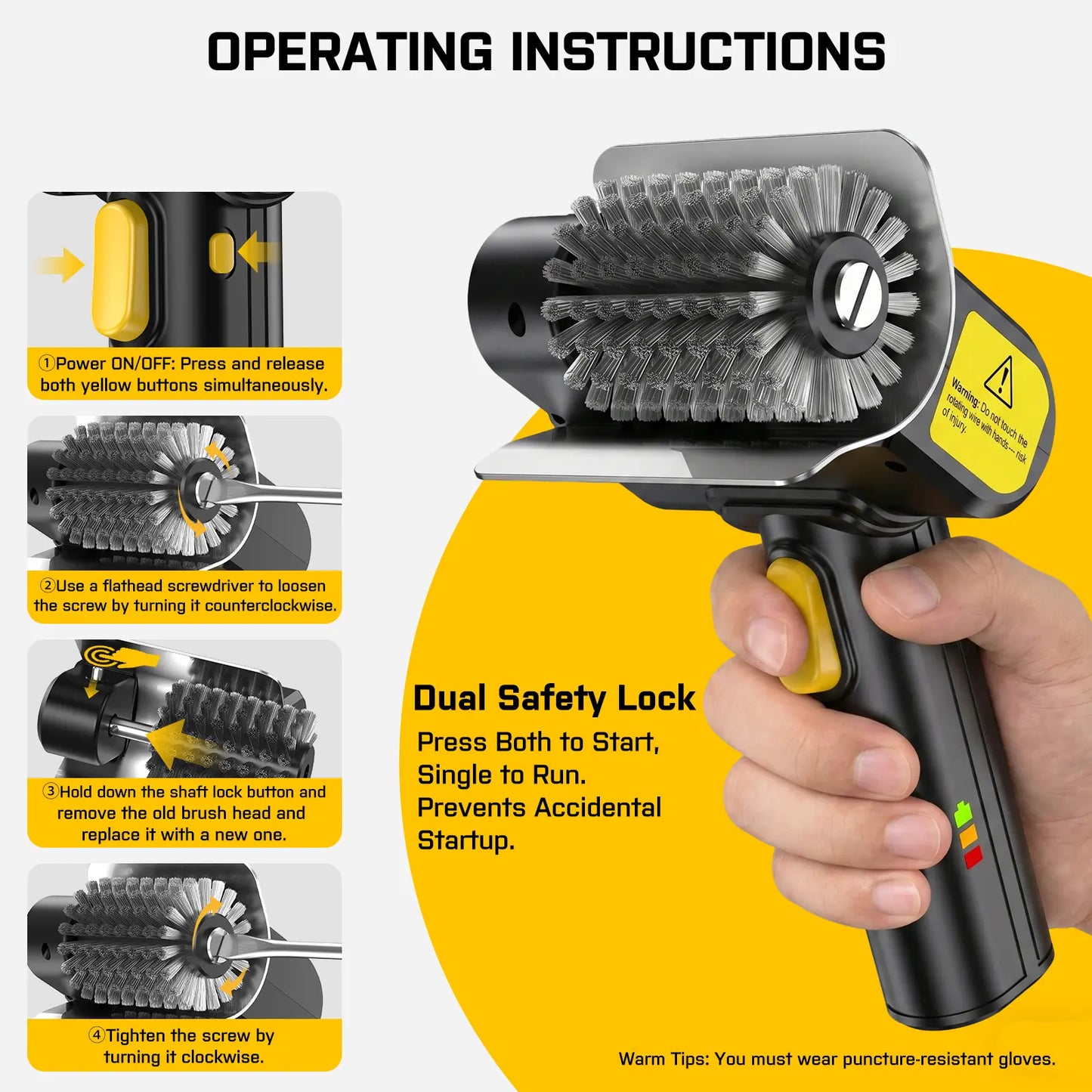 SOARFLY G9 Electric Grill Brush, Cordless Grill Cleaner with 600RPM Motor & Safety Locks, Includes Two 304 Stainless Steel Brush Heads, Compact Design for Narrow Spaces and Corners, Summerwins , Dealsforyoudays