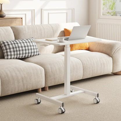 Dumos Adjustable Mobile Rolling Standing Desk with Ergonomic Features and Built-In Wheels - Versatile Overbed Solution for Home Office, Teacher Use, and Laptop Workstations