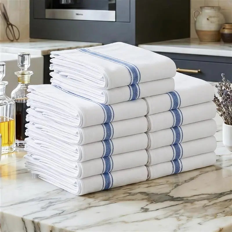 Utopia Kitchen Towels - 12 Pack, 100% Cotton, Absorbent, Lightweight, Lint-Free, 15x25 Inches