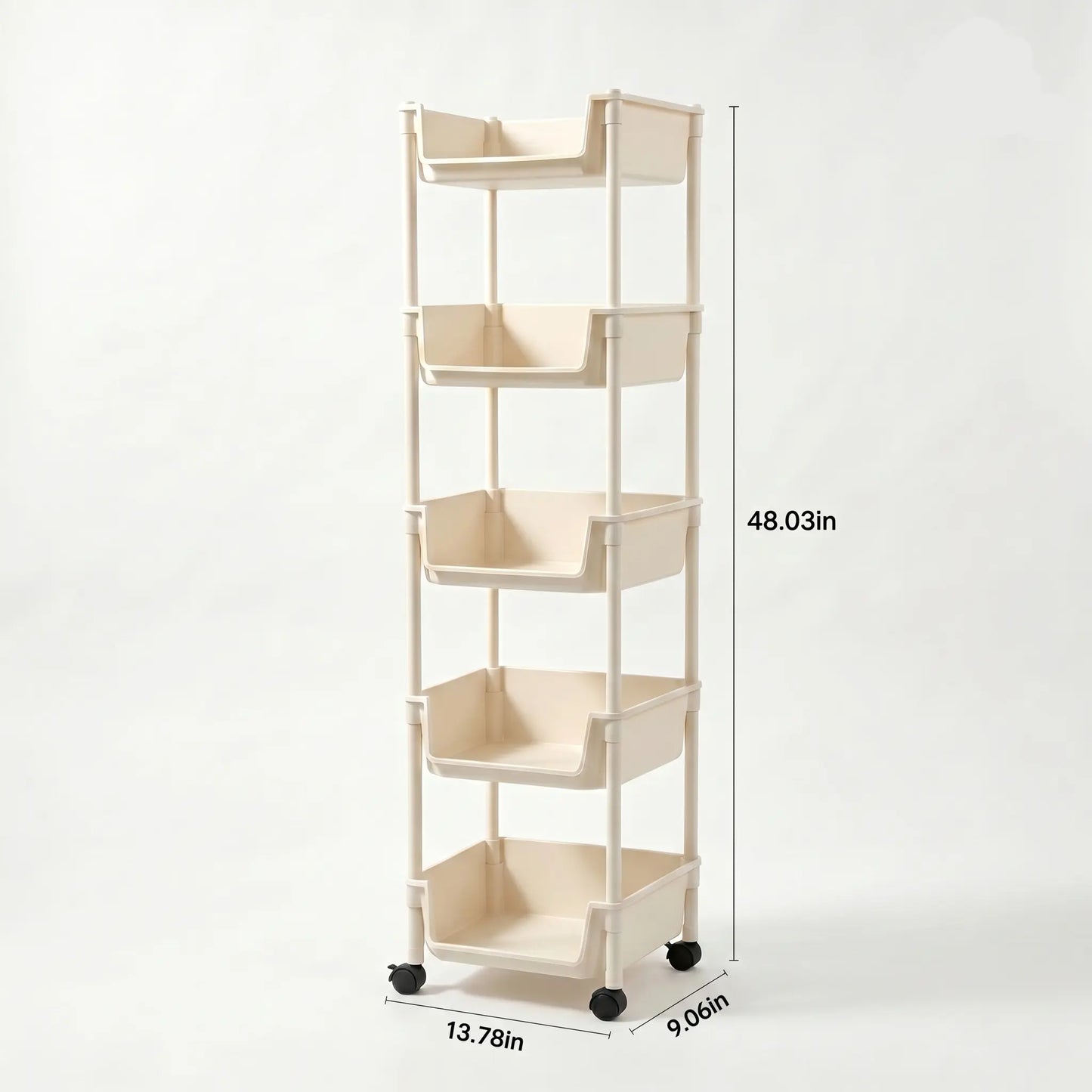 Multi-Layer Rolling Storage Cart with Wheels - Adjustable and Portable Organizer for Home, Ideal for Bedroom, Bathroom, Kitchen, and Living Room - Easy Installation - 2026 Semiannual Sale