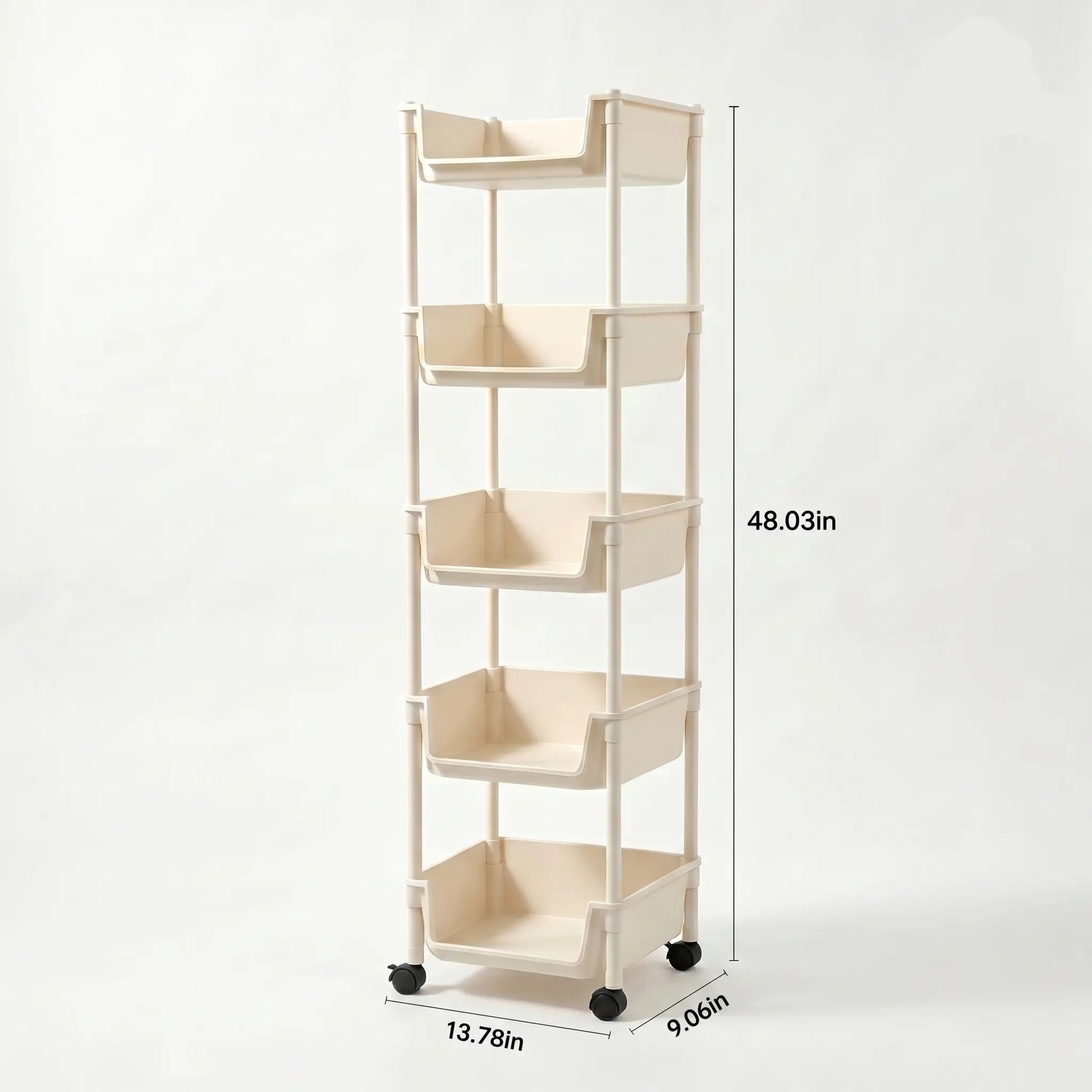 Multi-Layer Rolling Storage Cart with Wheels - Adjustable and Portable Organizer for Home, Ideal for Bedroom, Bathroom, Kitchen, and Living Room - Easy Installation - 2026 Semiannual Sale