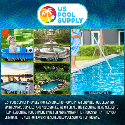 17.5" Heavy-Duty Weighted Pool Vacuum Head with Aluminum Construction - 5.6 lb Manual Inground Vacuum Head with Scrub Bristles and 1-1/2" Swivel Hose Connection