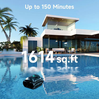 Wybot C1 Cordless Robotic Pool Vacuum for Inground and Above Ground Pools - 4-in-1 Wall & Waterline Cleaning, Coverage up to 1,614 Sq. Ft, 150 Minutes Smart Navigation, App Connectivity, Complimentary Handheld Pool Cleaner Included