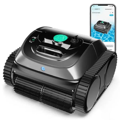 Wybot C1 Cordless Robotic Pool Vacuum for Inground and Above Ground Pools - 4-in-1 Wall & Waterline Cleaning, Coverage up to 1,614 Sq. Ft, 150 Minutes Smart Navigation, App Connectivity, Complimentary Handheld Pool Cleaner Included