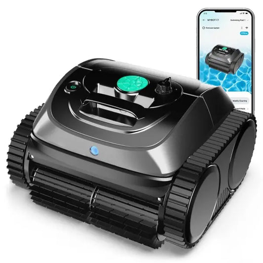 Wybot C1 Cordless Robotic Pool Vacuum for Inground and Above Ground Pools - 4-in-1 Wall & Waterline Cleaning, Coverage up to 1,614 Sq. Ft, 150 Minutes Smart Navigation, App Connectivity, Complimentary Handheld Pool Cleaner Included