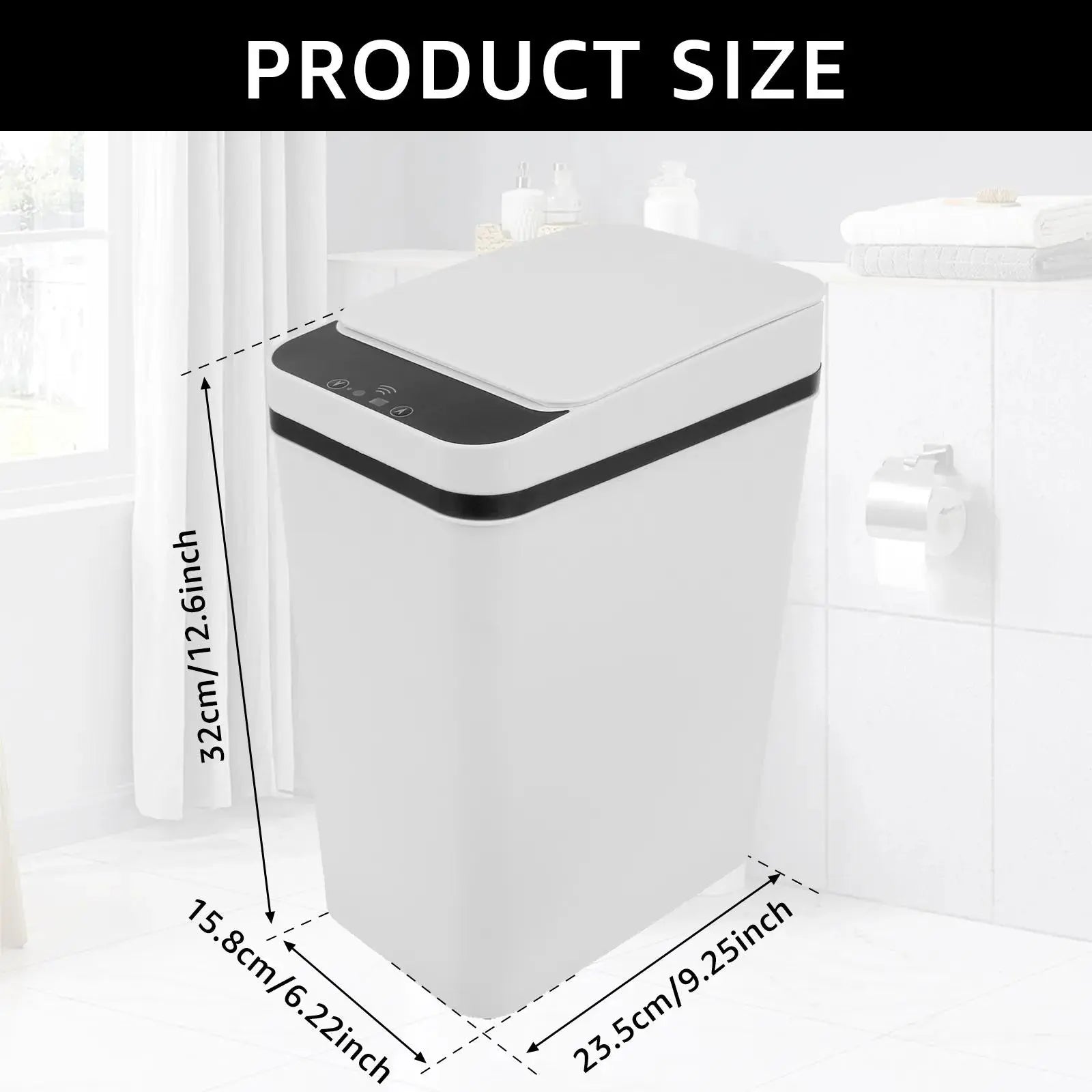 2026 12L Touchless Motion Sensor ABS Automatic Trash Bin for Kitchen and Home Use (23.5cm x 15.5cm x 30cm) by Summerwins