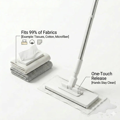 Hands-Free All-Purpose Lazymop: Ideal for Small Gaps, Cabinet and Glass Doors, and Ceilings with One-Touch Clamp for Wipes and Hygienic No-Touch Disposal. The Effortless and Versatile Cleaning Tool for a Spotless Home.