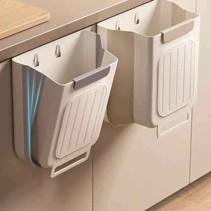 Collapsible Hanging Kitchen Trash Can Foldable Trash Can Cabinet Hanging Garbage Small and Convenient Countertop Rubbish Bin Kitchen Bathroom Accessories Home(11L )